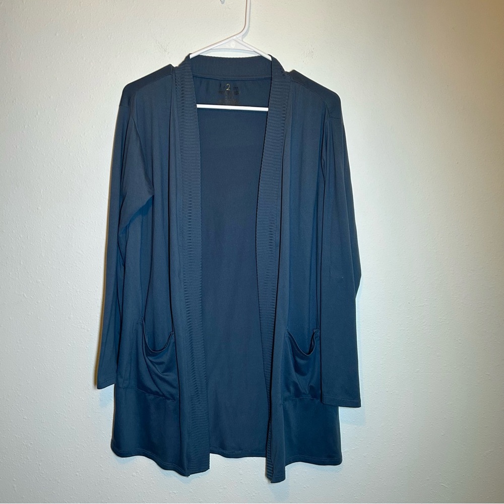 Live 2 Lounge Women's Blue Cardigan Sz S Open Front Sweater Pockets Lightweight